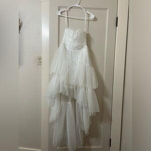 Selfie Leslie White Tulle Ruffle Dress